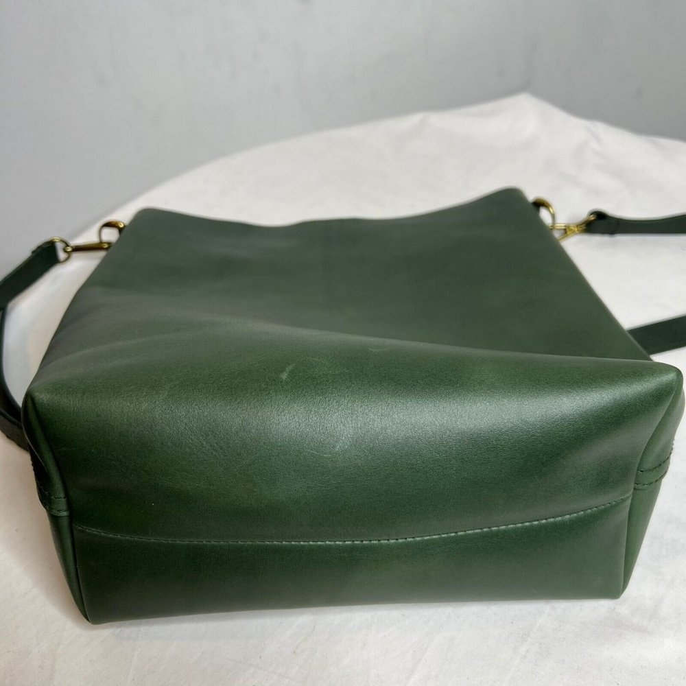 Madewell Forest Green Leather Bucket Bag - Picture 14 of 16